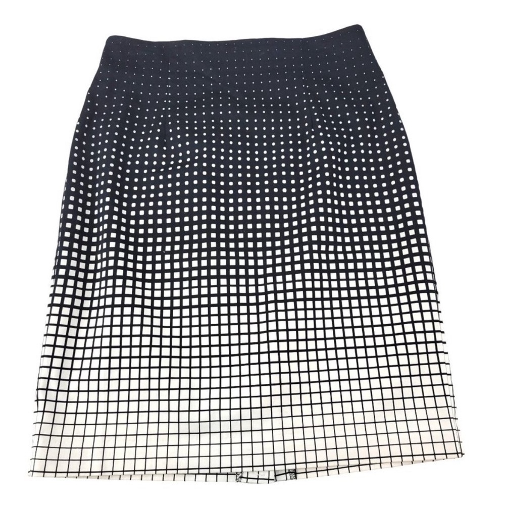 Worthington Women’s Skirt Knee Length Black White Gradient Checkered